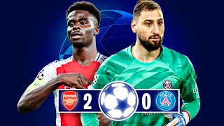 CON ERRORES DE DONNARUMMA EL ARSENAL SE LLEVA LA VICTORIA EN CASA ANTE EL PSG  CHAMPIONS LEAGUE [upl. by Marb]