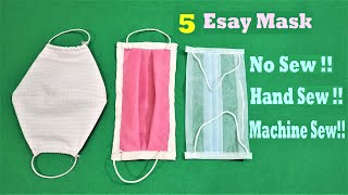 How To Make Mask At Home  5 Easy Mask Making Tutorial  DIY Face Mask [upl. by Ahseinat]