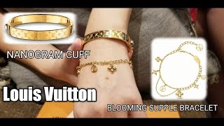 Blooming Supple Bracelet M64858 and Nanogram Cuff M00251 LouisVuitton [upl. by Anaytat879]