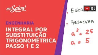 Me Salva INT35  Integral por Substituição Trigonométrica Passo 1 e 2 [upl. by Relyhcs]