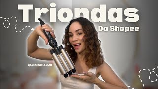 Testando triondas da Shopee  como fazer triondas em cabelo curto [upl. by Aracot]