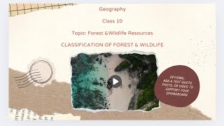 Forest and Wildlife Resources Class  10  Geography [upl. by Nelehyram]