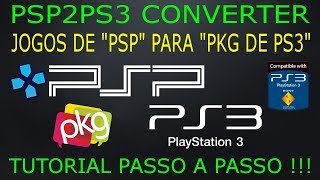 COMO CONVERTER quotJOGOS de PSP quot PARA quotPKG de PS3quot PSP2PS3 CONVERTER [upl. by Zapot]