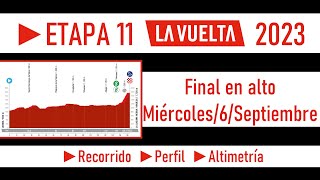 Etapa 11 VUELTA a ESPAÑA 2023 Recorrido Perfil y Altimetría [upl. by Eiralam]