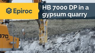 Epiroc Hydraulic Breaker HB 7000 DP in a gypsum quarry [upl. by Llertnov]