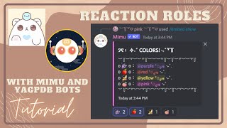 How to create mimu reaction roles  YAGPDB bot  tutorial  pinky  2022 [upl. by Frayne]