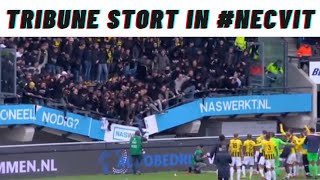 NEC VITESSE UITVAK STORT IN  Tribune de Goffert bezwijkt onder feestende fans [upl. by Eillak629]