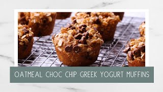 Oatmeal Chocolate Chip Greek Yogurt Muffins [upl. by Arlinda]