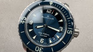 Blancpain Fifty Fathoms Titanium BLUE Dial 501512B40O52A Blancpain Watch Review [upl. by Charles]