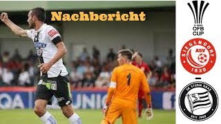 Erste Pflicht erfüllt ASV Siegendorf  SK Sturm Graz 02 Nachbericht ÖFB  Cup 1Runde [upl. by Gorlin]