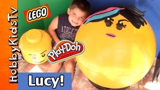 Mega GIANT Wildstyle LEGO PlayDoh EGG Surprise HobbyKidsTV [upl. by Pryce622]