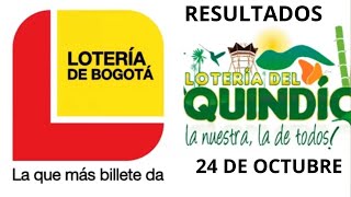 quot📢 RESULTADOS LOTERÍAS Y CHANCES HOY 🔥 Lotería de Bogotá y Quindío  Jueves 24 de Octubre 2024 🚀 [upl. by Favien49]