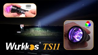 Wurkkos TS11  2000 lumens mini thrower with Anduril II TypeC charging amp jazzy RGB lights [upl. by Wilow]