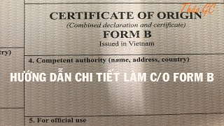 HƯỚNG DẪN CHI TIẾT LÀM CHỨNG NHẬN XUẤT XỨ HÀNG HOÁ CO FORM B [upl. by Tory]