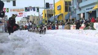 Ken Anderson Mushing during ceremonial start [upl. by Melborn609]