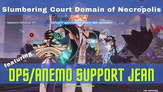 Genshin DPS Jean vs Slumbering Court Domain of Necropolis in CoOp [upl. by Arikehs]