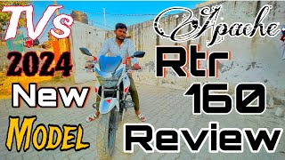 Tvs 2024 New Model Review Apache Rtr 160  Review with price amp features  mileage amp Speed [upl. by Felton]