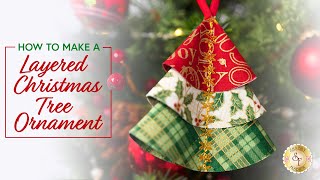 How to Make a Layered Christmas Tree Ornament  a Shabby Fabrics Tutorial [upl. by Boudreaux775]