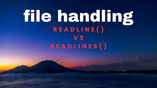 readline  vs readlines   file handling in python [upl. by Sheba363]