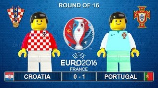 Euro 2016  Croatia vs Portugal 01 Lego Football Goals and Highlights  Croácia  Portugal [upl. by Reinaldo]