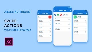 Swipe Actions  Adobe XD tutorial 2019 [upl. by Arratoon]