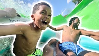 We rode the Fastest Water Slide at Carowinds 😳 [upl. by Marou]