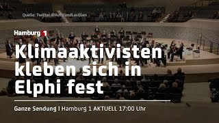 Klimaaktivisten der quotletzten Generationquot kleben sich in der Elphi fest I Hamburg 1 Aktuell 241122 [upl. by Annoyik780]