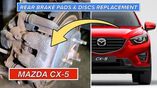 Rear Brake Pads and Discs Replacing MAZDA CX5 Rotors Step by Step [upl. by Myrah715]