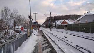 004 Zugeinfahrt Cantus inden Bahnhof Friedland richtung Göttingen Hauptbahnhof im Winter 2021 [upl. by Studley]