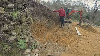 preparing bank and base for gabions [upl. by Greggs]