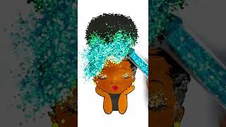 DIY Peekaboo Girl glitter afro hair creative ideas for kids kids girl kidsart [upl. by Anatnahs]