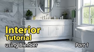 Blender Tutorial Architectural Interior  Part 1 of 2 [upl. by Gabrila]