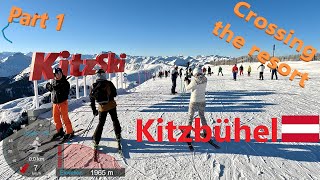 4K Skiing Kitzbühel KitzSki Crossing the Resort Part 1 Fleckalmbahn Start Austria GoPro HERO11 [upl. by Nashoma]