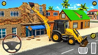 House Demolish JCB Excavator Driving Game  Construction Sim 3D  Android Gameplay [upl. by Sanyu]