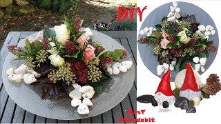 DIY Herbstdeko selbermachen mit Rosen Skimmien usw aus der Natur I Fall centerpiece DekoideenLand [upl. by Sillyhp65]