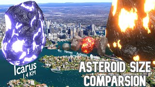 Asteroid SIZE Comparison On The Earth 🌎🌑 [upl. by Nodarb]