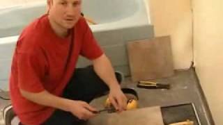 Floor Tile Cutting  Part 2  Cutting With A Wet Tile Saw [upl. by Mclaurin]