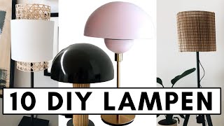 10 DIY Lampen Ideen mit Anleitung zum Nachmachen  Stehleuchten Flower PotLampe und viele mehr [upl. by Ijnek]