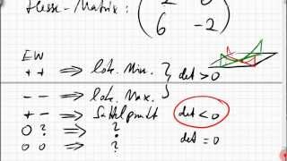 22A3 lokale Maxima Minima einer Funktion zweier Veränderlicher HesseMatrix [upl. by Anilrac]