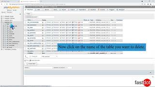 How to delete database table via phpMyAdmin in cPanel with Fastdot [upl. by Calabrese]