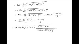 Simplify sqrt26  15sqrt3  5sqrt2  sqrt38  5sqrt3 [upl. by Crelin]