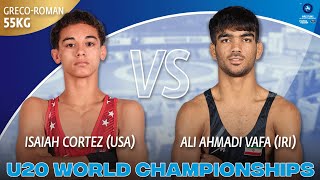 Isaiah CORTEZ USA vs Ali AHMADI VAFA IRI  U20 World Championships 2024  Gold Medal  GR 55Kg [upl. by Zusman]