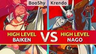 GGST ▰ BooShy Baiken vs Krendo Nagoriyuki High Level Gameplay [upl. by Infield]