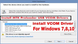 How to install Vcom USB Driver in Windows 10 64bit [upl. by Franzoni]