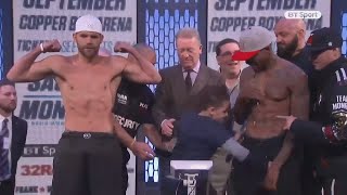 Bizarre Billy Joe Saunders son punches opponent at the weighin [upl. by Poock231]