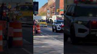 The Checker Cab transporting the NYC TCS Marathon Grand Marshall quotGabby Thomasquot to the finish line [upl. by Chee854]