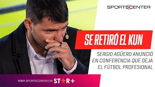 quotHE DECIDIDO DEJAR DE JUGARquot ENVUELTO EN LLANTO EL KUN AGÜERO SE RETIRÓ DEL FÚTBOL [upl. by Tobit452]