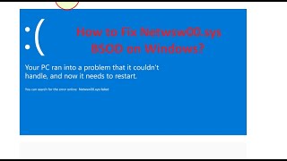 How to Fix Netwsw00sys BSOD on Windows [upl. by Ydoow557]