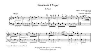 Beethoven  Sonatina in F Major Anh 5  Rondo [upl. by Netsriik]