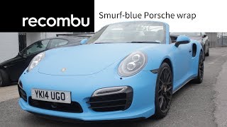 Porsche 911 Turbo S wrapped in quotSmurf bluequot [upl. by Stafford304]